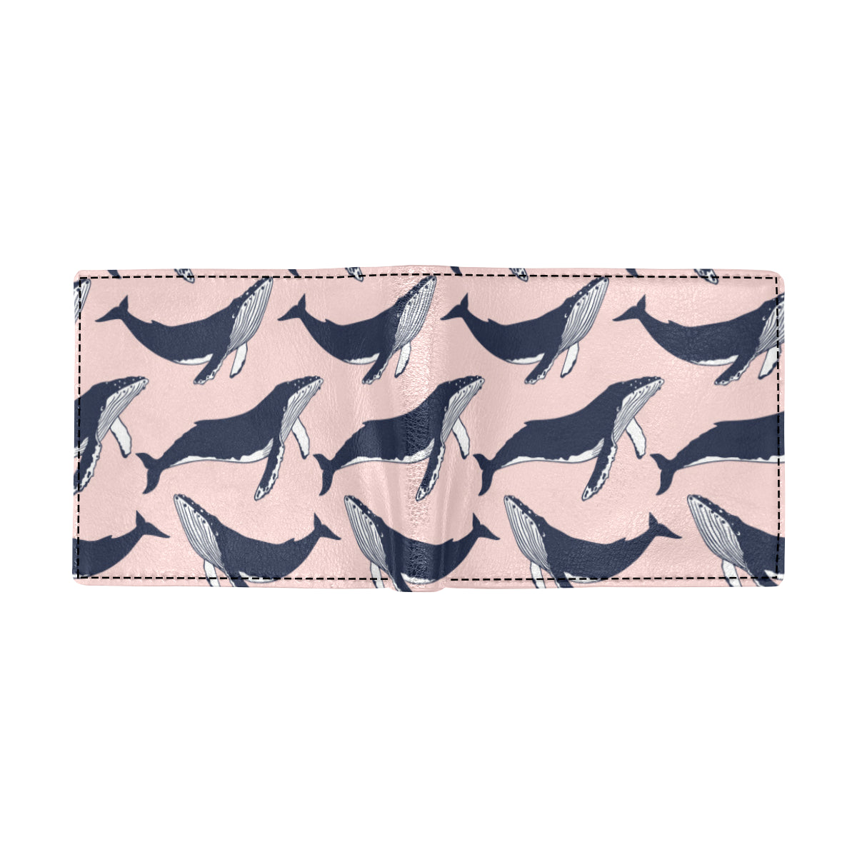 Humpback Whale Pattern Print Design 02 Men's ID Card Wallet