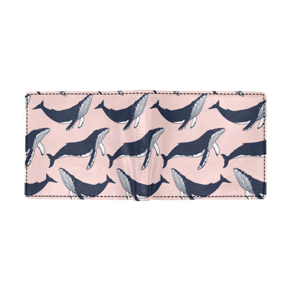 Humpback Whale Pattern Print Design 02 Men's ID Card Wallet