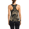 Brown Tropical Palm Leaves Women's Racerback Tank Top