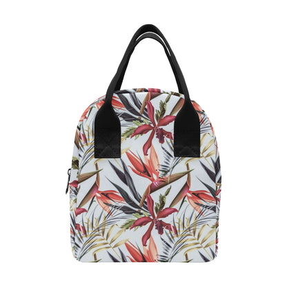 Tropical Flower Pattern Print Design TF021 Insulated Lunch Bag