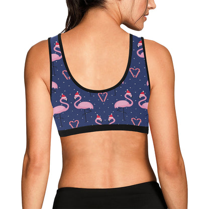 Flamingo Christmas Sports Bra