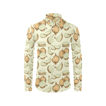 Onion Pattern Print Design A02 Men's Long Sleeve Shirt