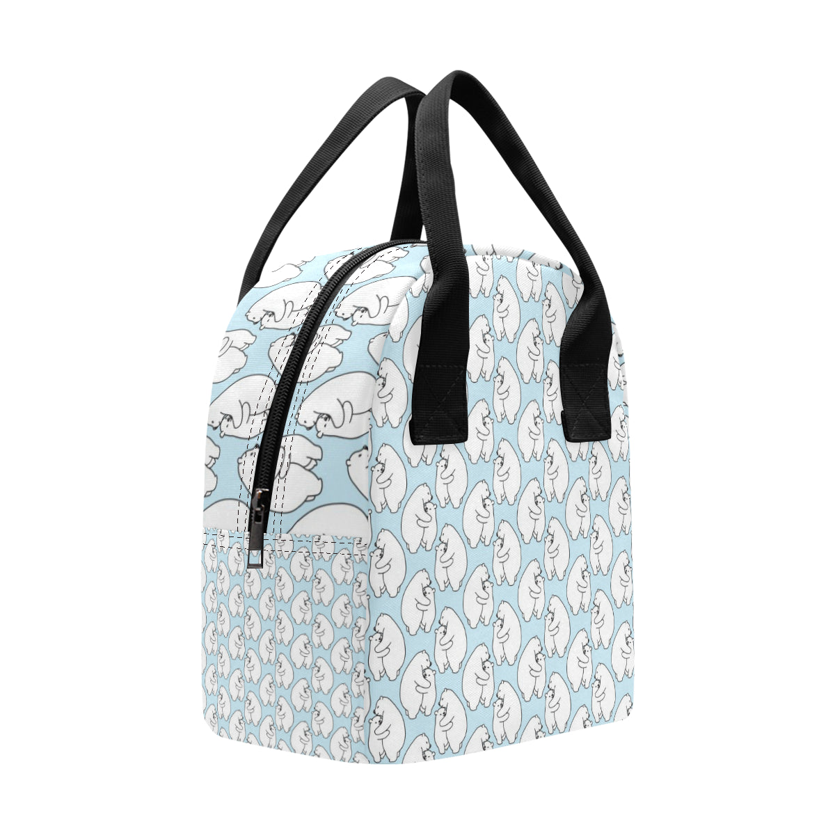 Polar Bear Pattern Print Design PB08 Insulated Lunch Bag