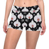 Orchid White Pattern Print Design OR09 Yoga Shorts