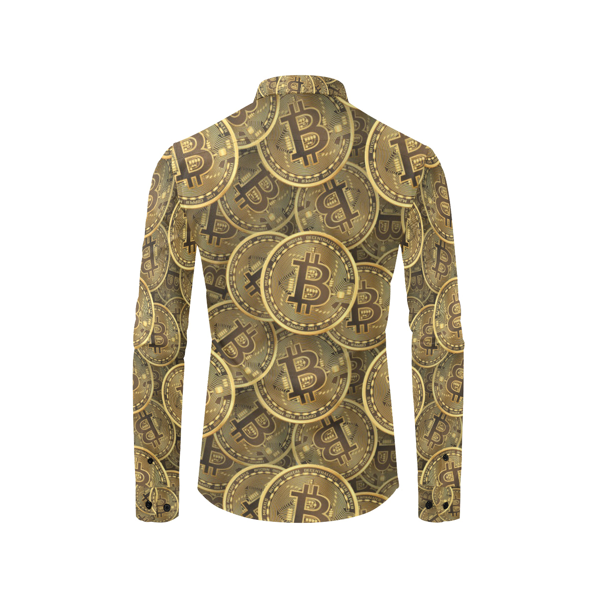 Bitcoin Pattern Print Design DO01 Men's Long Sleeve Shirt
