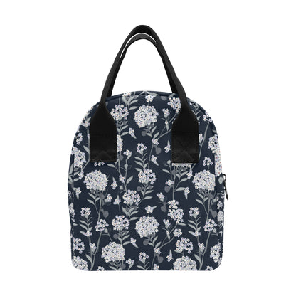 Hydrangea Pattern Print Design HD07 Insulated Lunch Bag