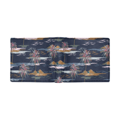 Pacific island Pattern Print Design A06 Men's ID Card Wallet