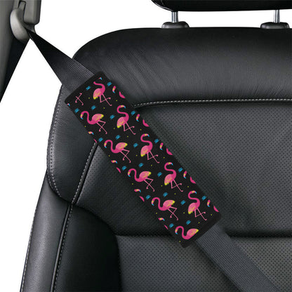 Flamingo Pink Neon Print Pattern Car Seat Belt Cover