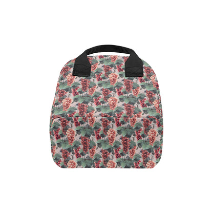Grape Pattern Print Design GP01 Insulated Lunch Bag