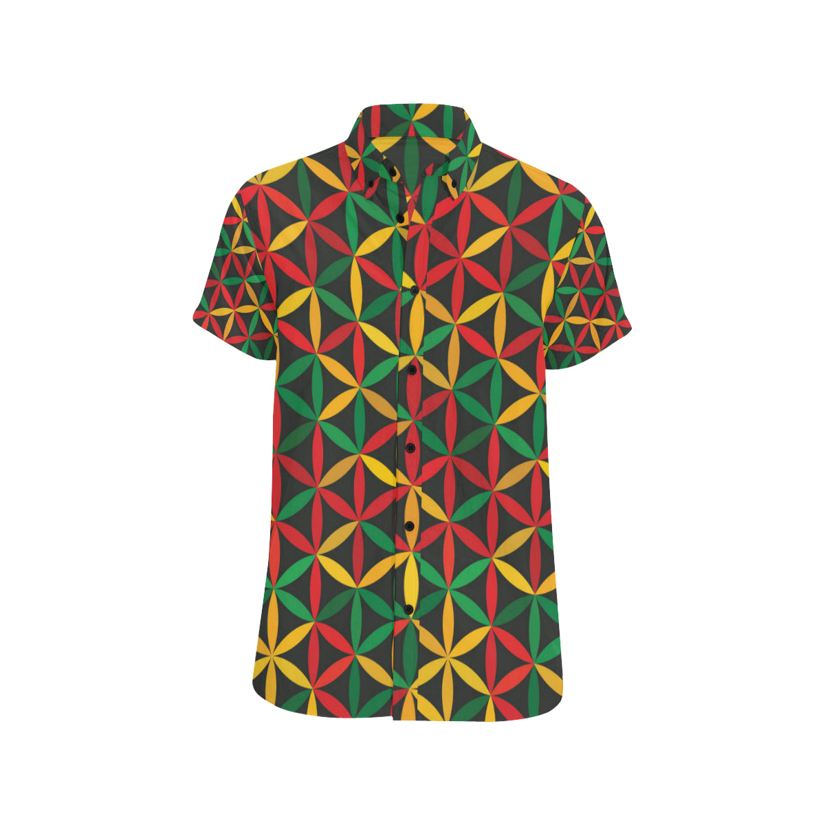 Rasta Pattern Print Design A04 Men's Short Sleeve Button Up Shirt
