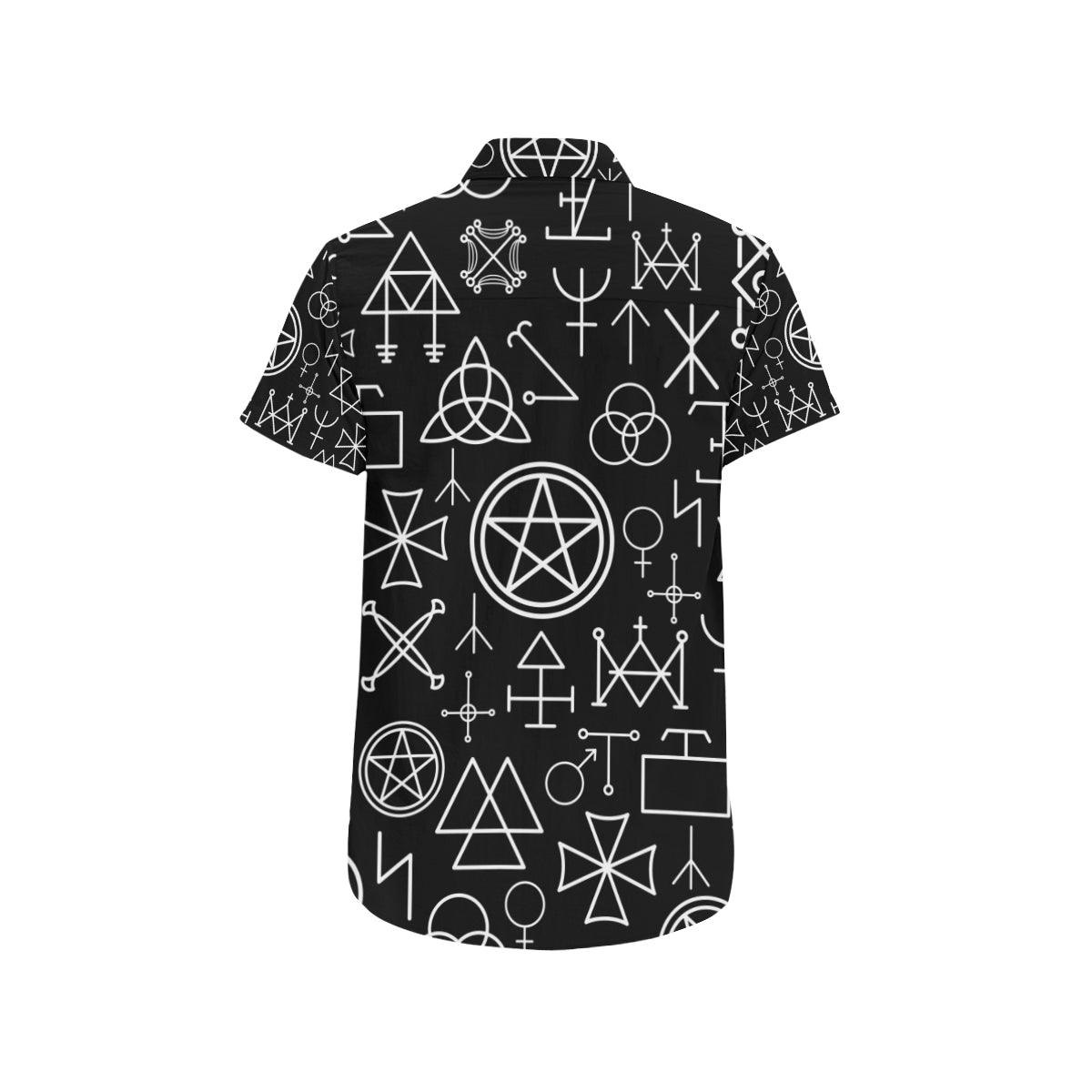 Pentagram Pattern Print Design A02 Men's Short Sleeve Button Up Shirt