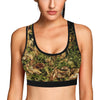 Camo Realistic Tree Forest Texture Print Sports Bra