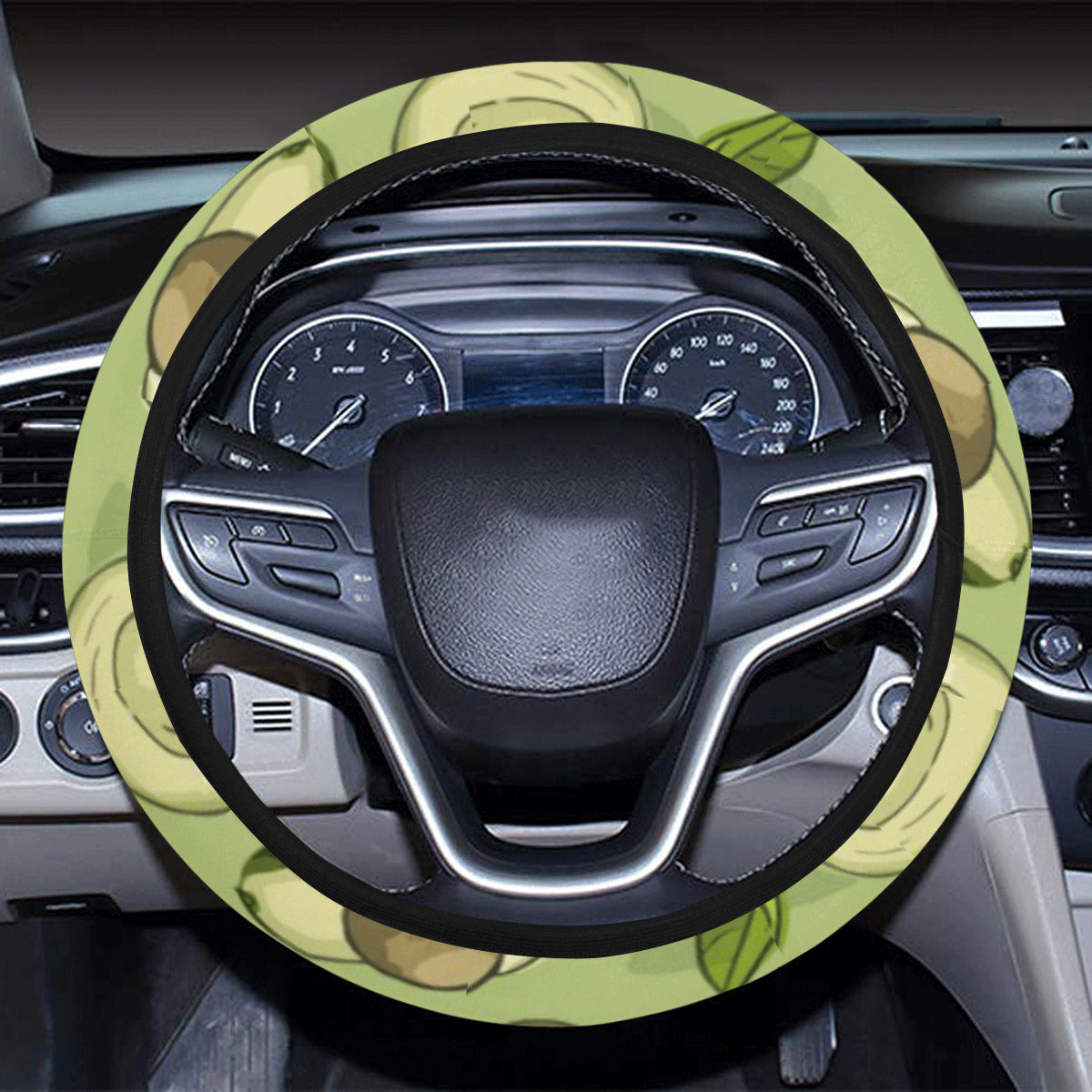 Avocado Pattern Print Design AC03 Steering Wheel Cover with Elastic Edge