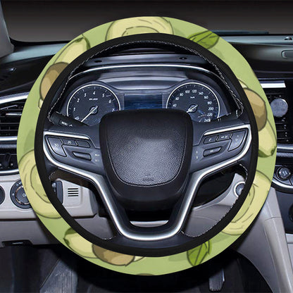 Avocado Pattern Print Design AC03 Steering Wheel Cover with Elastic Edge