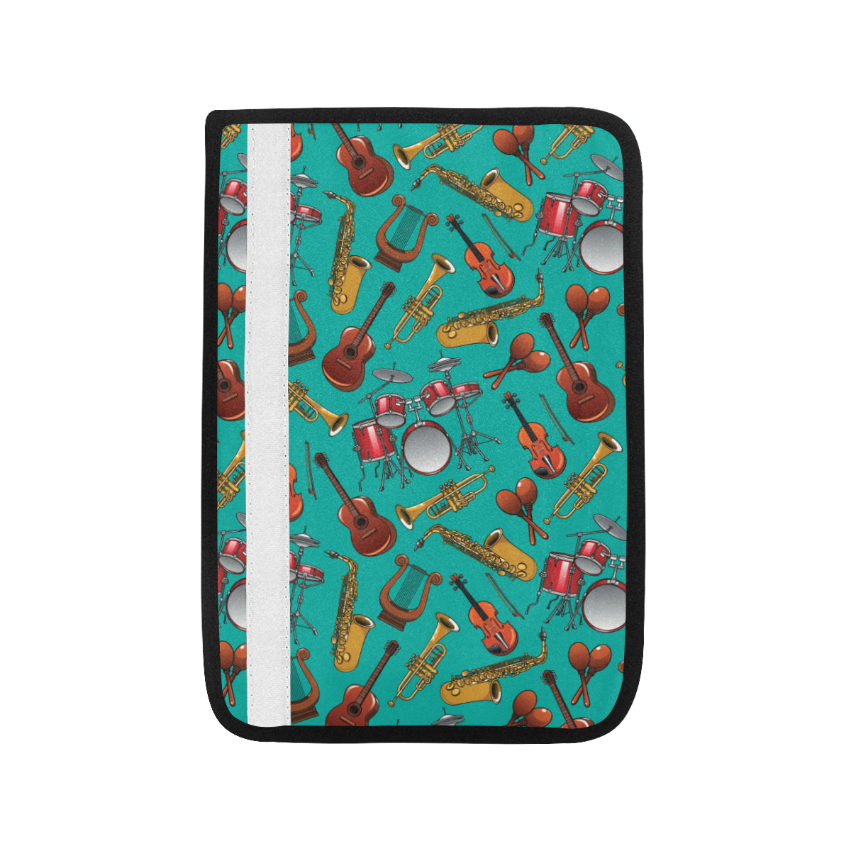 Drum Set Pattern Print Design 01 Car Seat Belt Cover