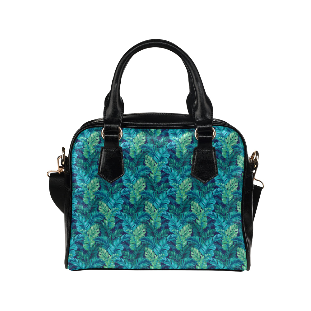 Banana Leaf Pattern Print Design 06 Shoulder Handbag
