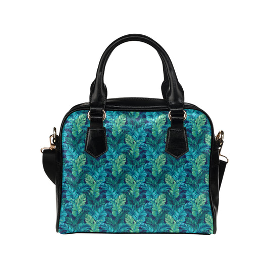 Banana Leaf Pattern Print Design 06 Shoulder Handbag