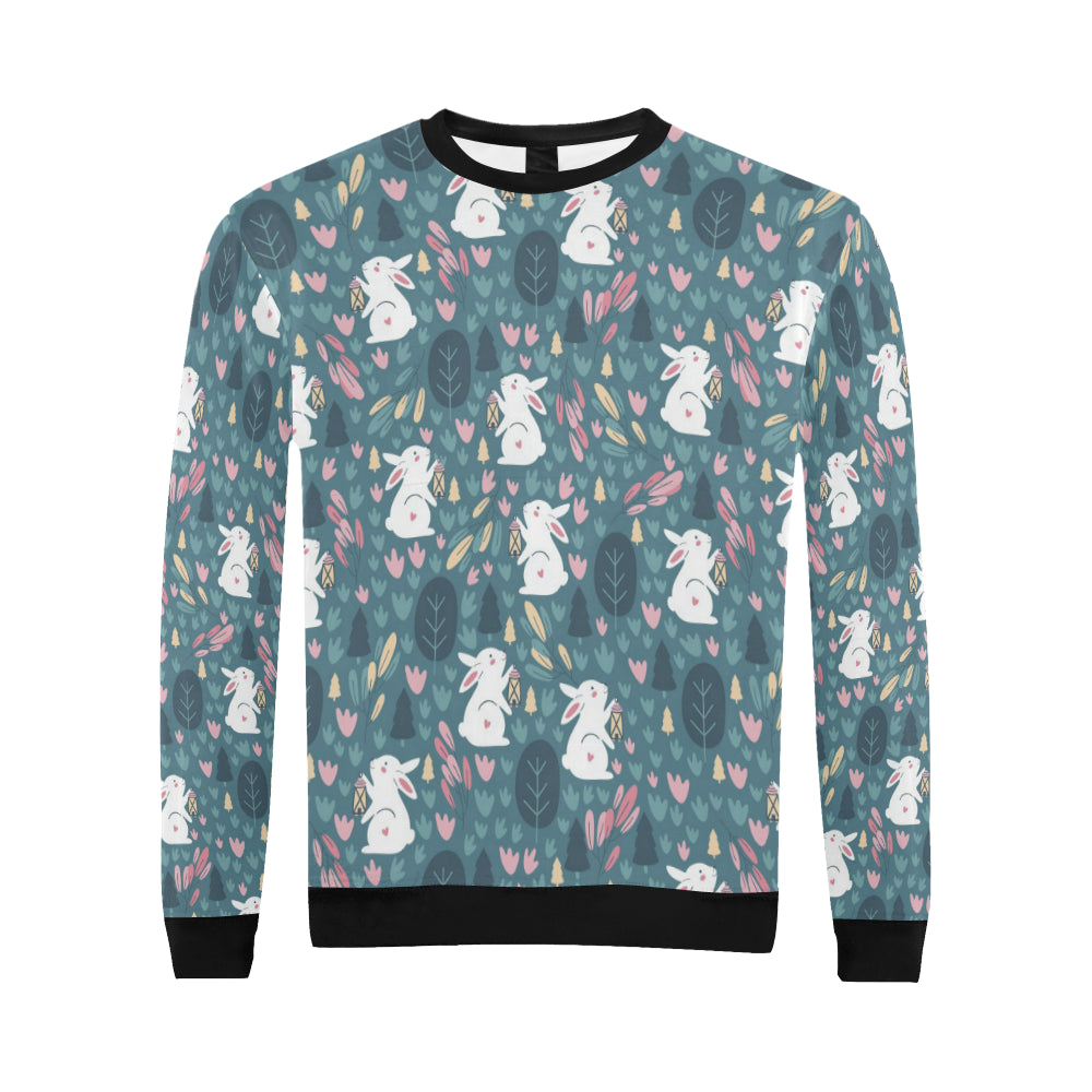 Rabbit Pattern Print Design RB013 Men Long Sleeve Sweatshirt