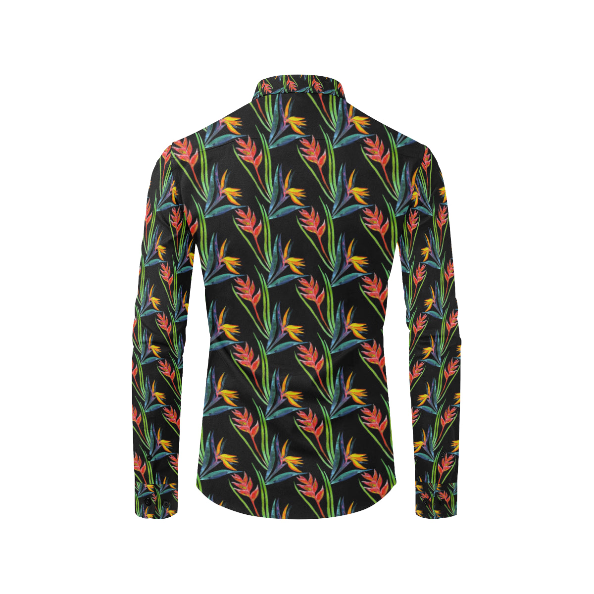 Heliconia Pattern Print Design HL04 Men's Long Sleeve Shirt