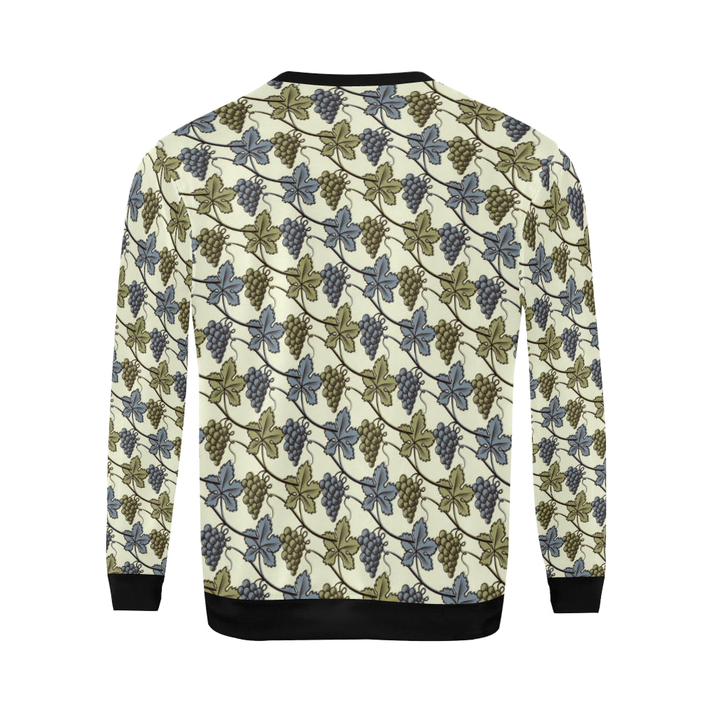 Grape Pattern Print Design GP03 Men Long Sleeve Sweatshirt