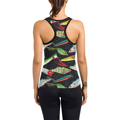 Fishing Bait Print Women's Racerback Tank Top