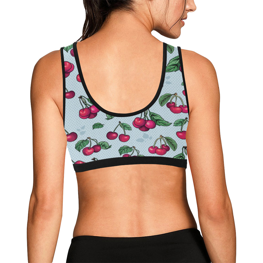 Cherry Pattern Print Design CH01 Sports Bra