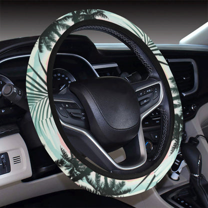 Palm Tree Pattern Print Design A03 Steering Wheel Cover with Elastic Edge