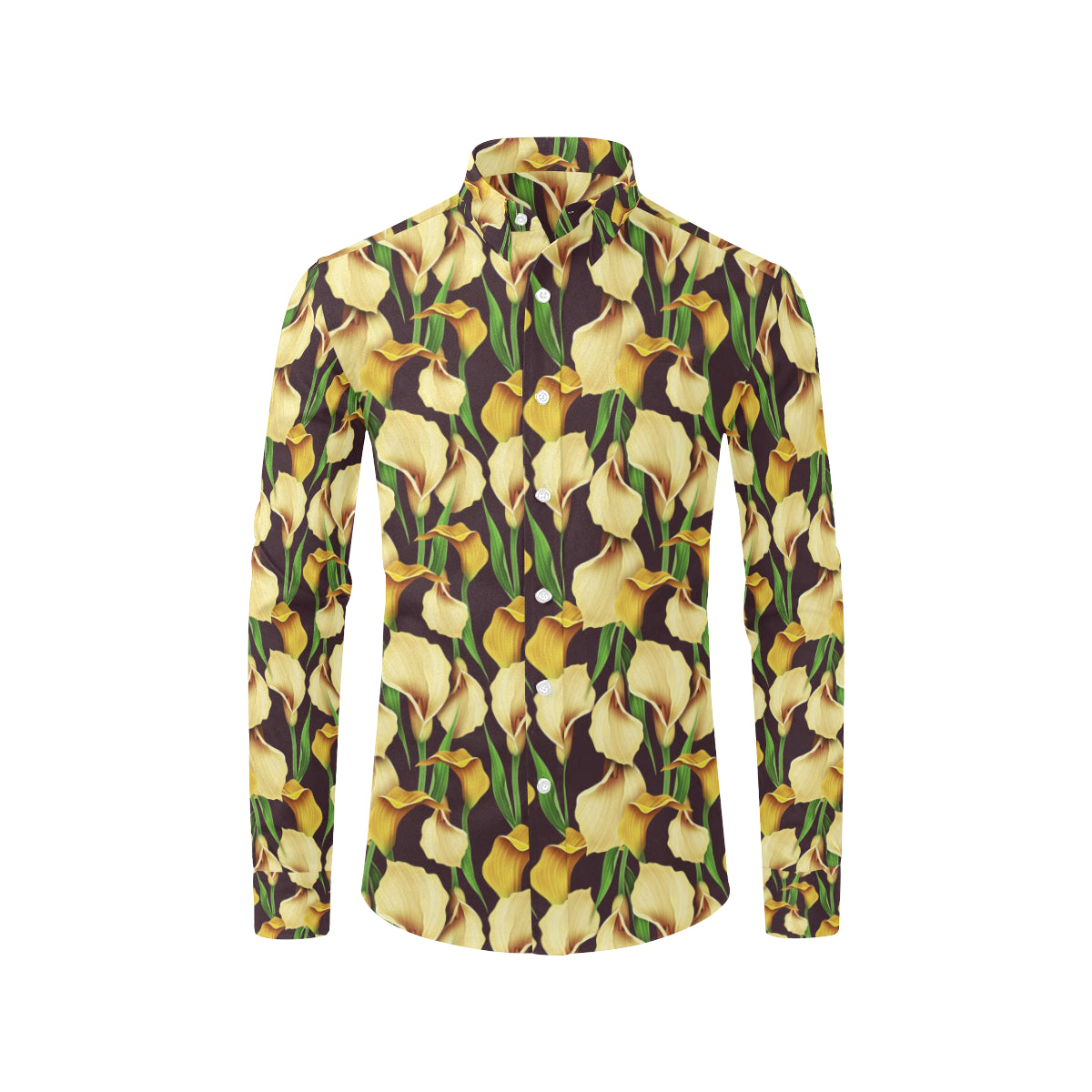 Lily Pattern Print Design LY013 Men's Long Sleeve Shirt