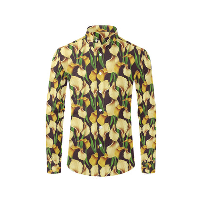 Lily Pattern Print Design LY013 Men's Long Sleeve Shirt