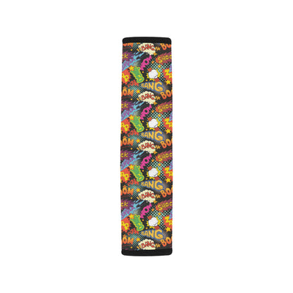 Comic Book Pattern Print Design 01 Car Seat Belt Cover