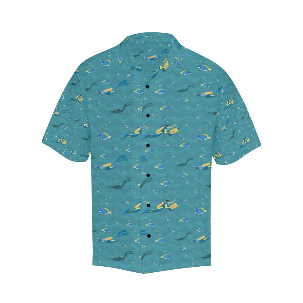 Scuba Driving Pattern Print Design LKS306 Men's Hawaiian Shirt