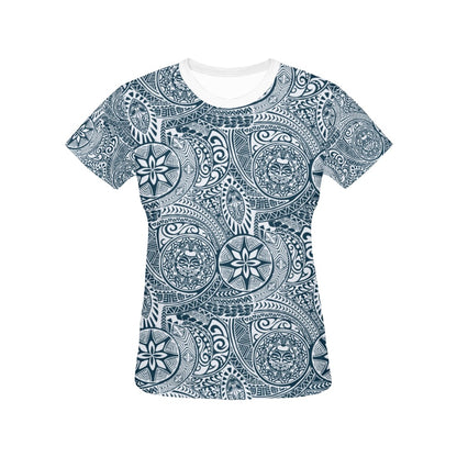 Samoan Pattern Print Design LKS306 Women's  T-shirt