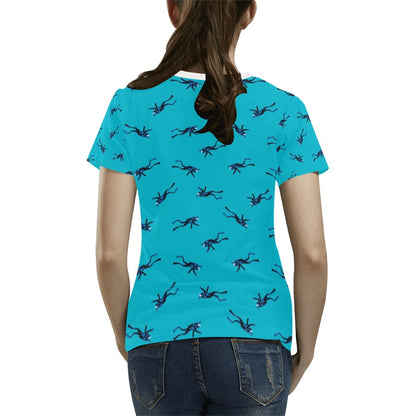 Scuba Driver Print Design LKS304 Women's  T-shirt