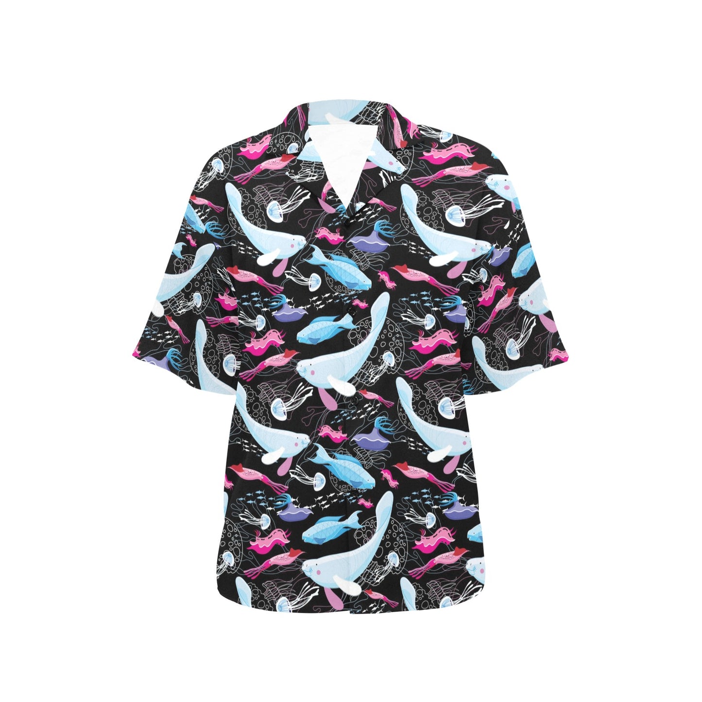 Manatee Pattern Print Design 02 Women's Hawaiian Shirt