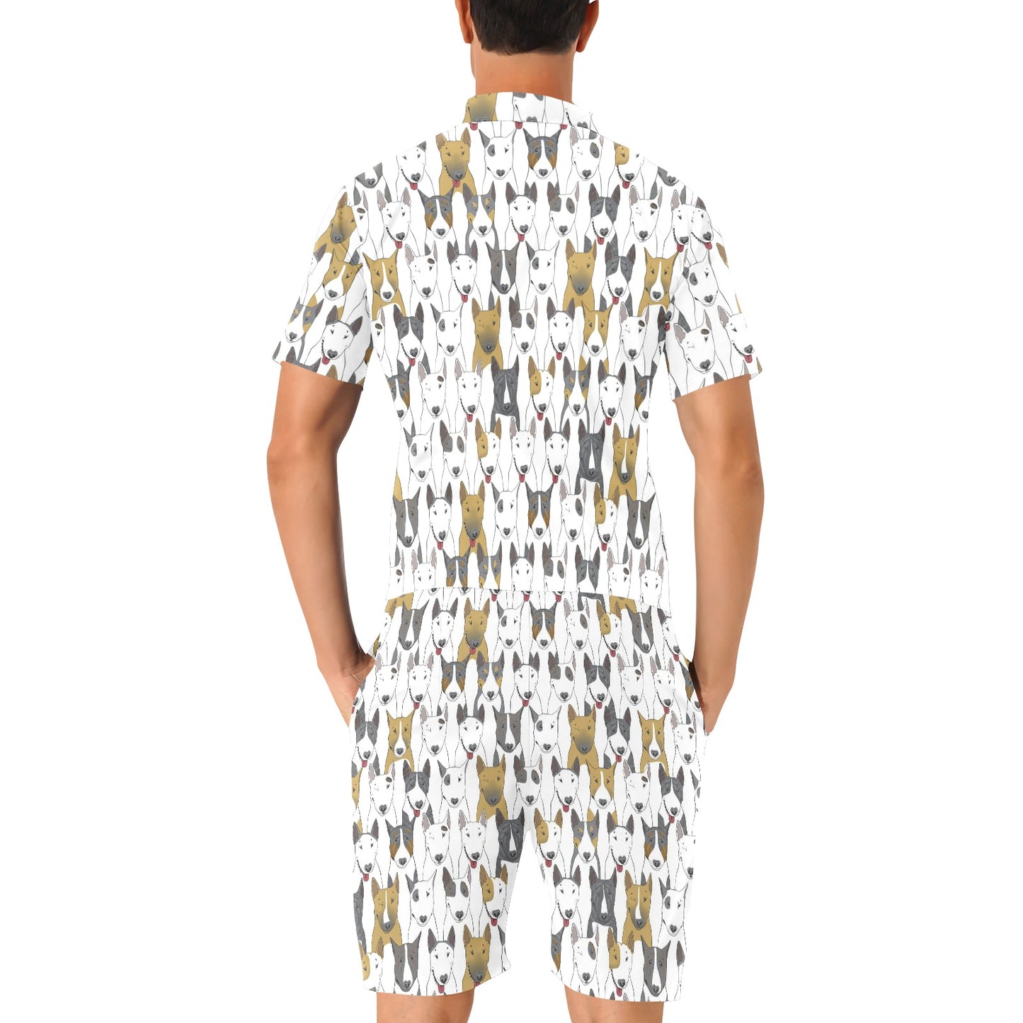 Bull Terriers Pattern Print Design 03 Men's Romper