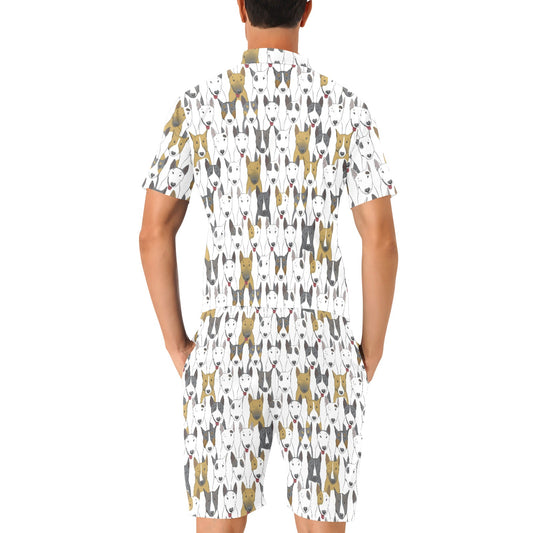 Bull Terriers Pattern Print Design 03 Men's Romper