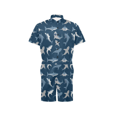 Shark Action Pattern Men's Romper