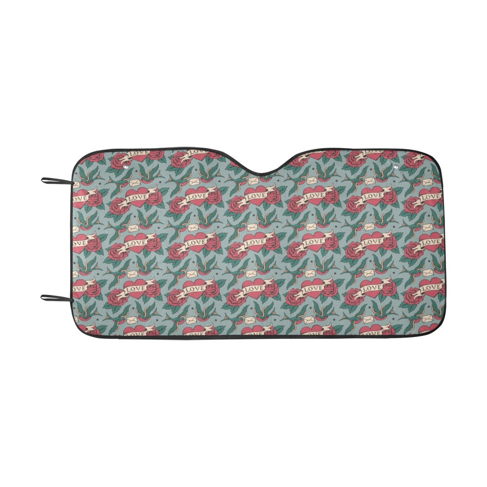 Tattoo Heart Print Design LKS301 Car front Windshield Sun Shade