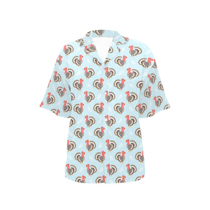 Turkey Print Design LKS403 Women's Hawaiian Shirt