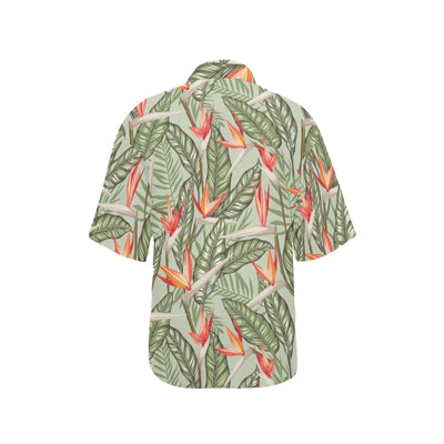 Bird Of Paradise Pattern Print Design BOP08 Women's Hawaiian Shirt