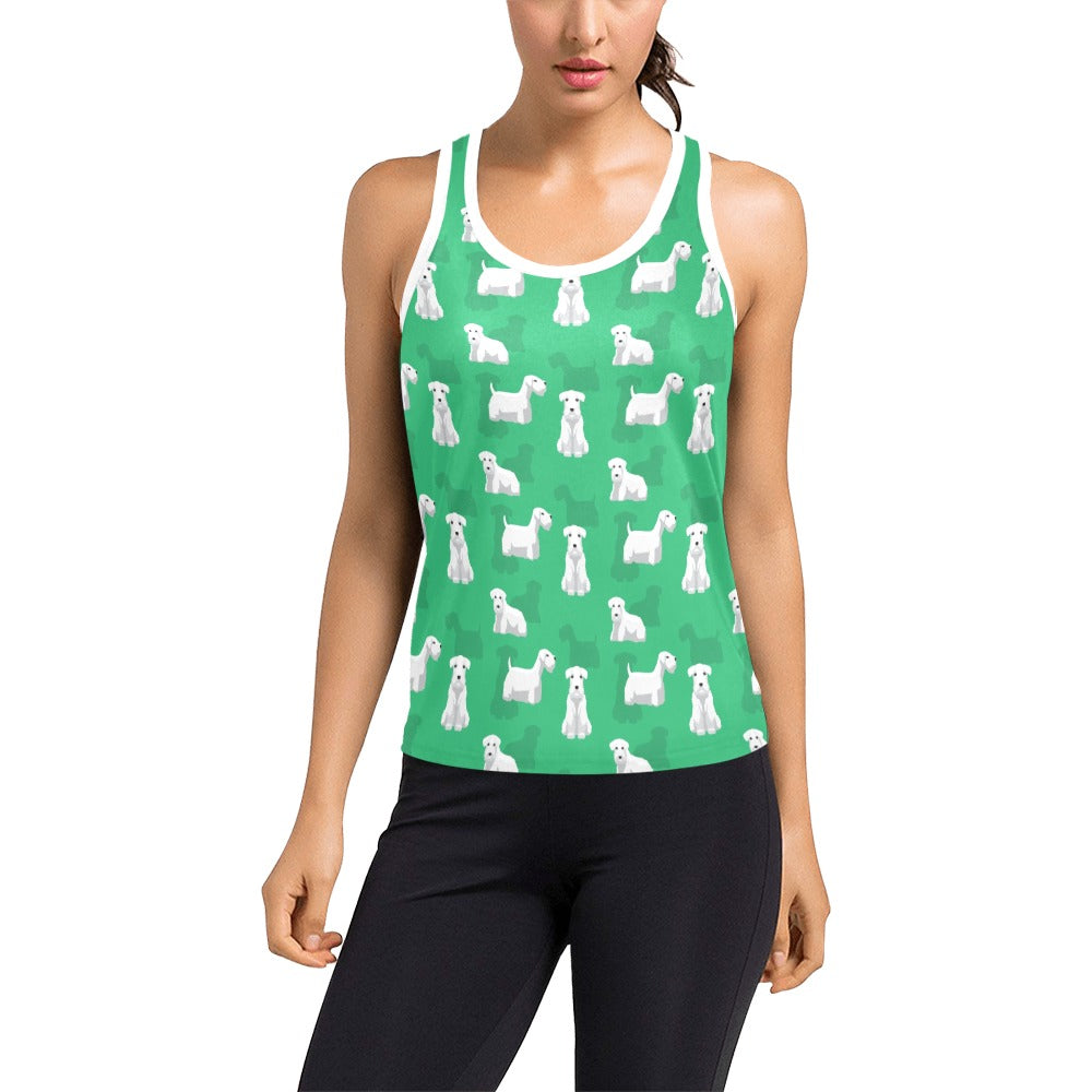 Sealyham Terriers Print Design LKS301 Women's Racerback Tank Top