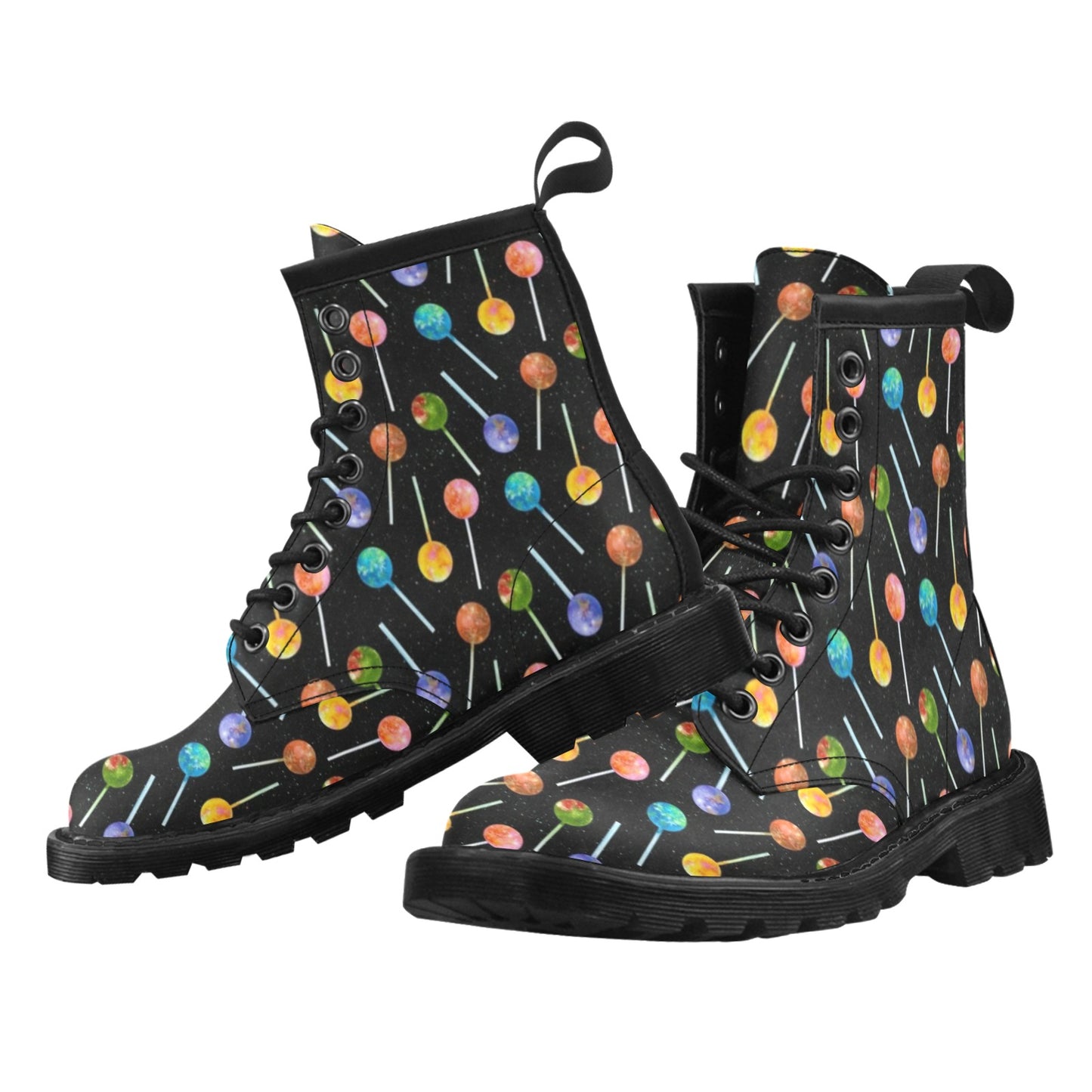 Lollipop Pattern Print Design LL04 Women's Boots