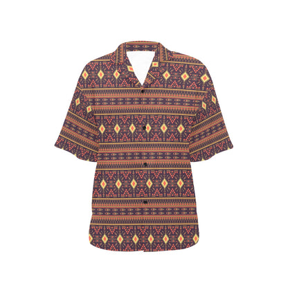 Southwest Ethnic Design Themed Print Women's Hawaiian Shirt
