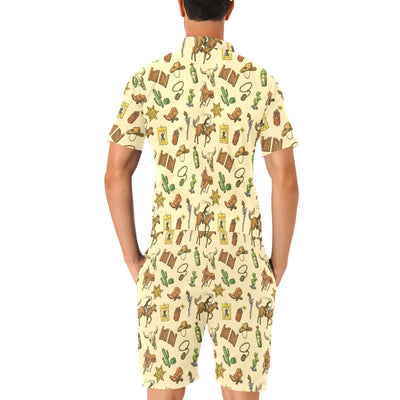 Cowboy Pattern Print Design 04 Men's Romper