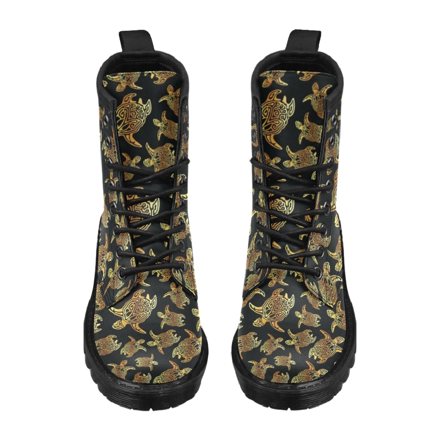 Gold Tribal Turtle Polynesian Themed Women's Boots