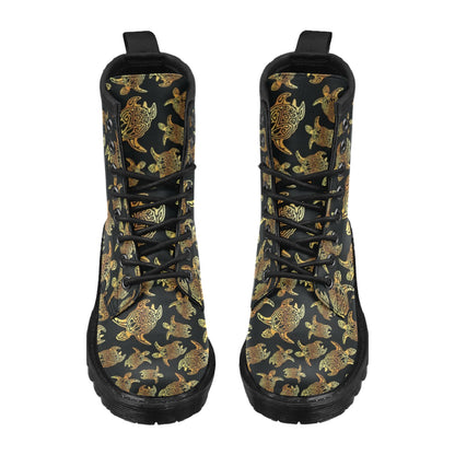 Gold Tribal Turtle Polynesian Themed Women's Boots