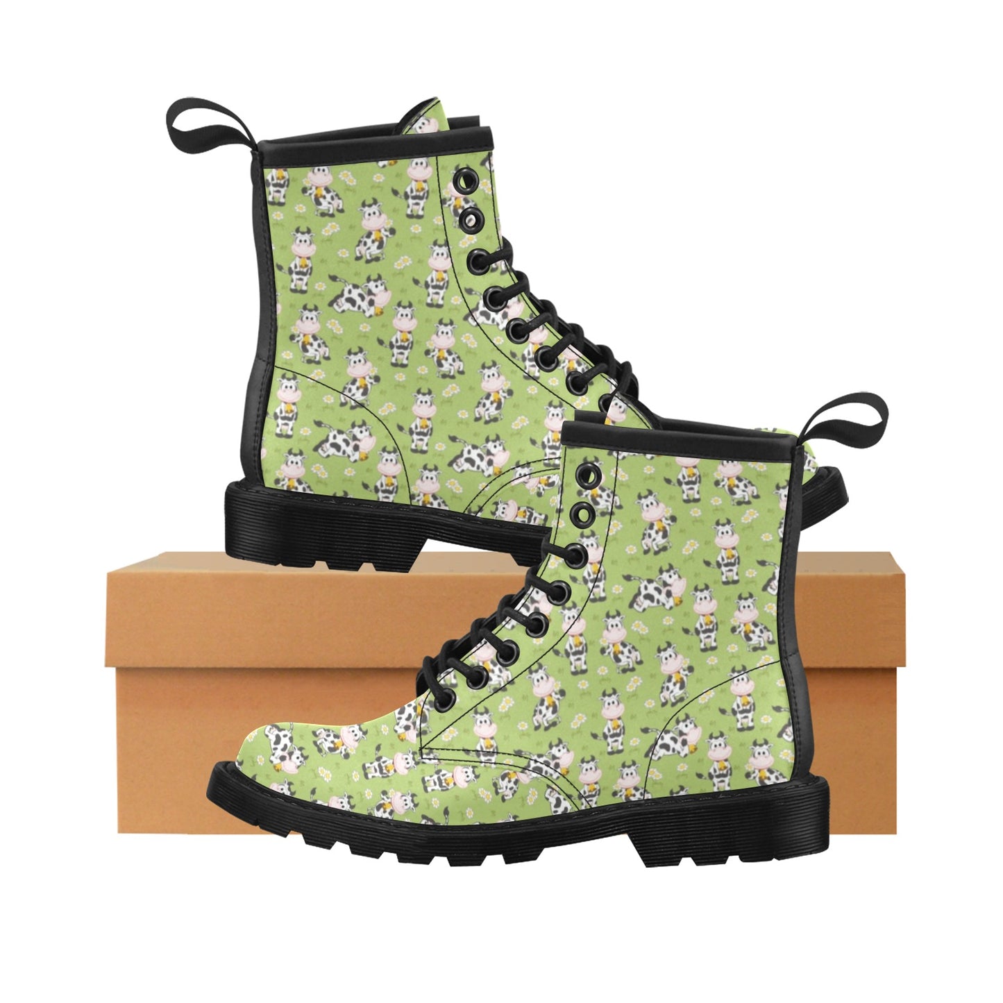 Cattle Print Design LKS401 Women's Boots