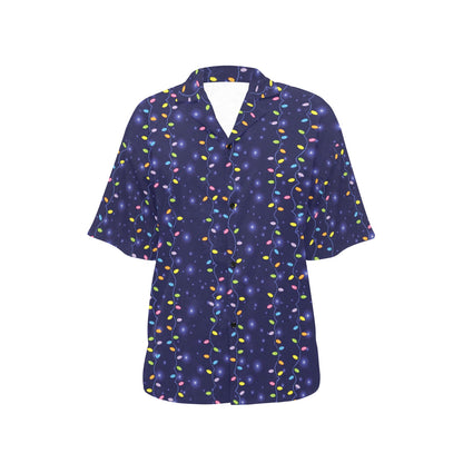 Christmas Light Pattern Print Design 03 Women's Hawaiian Shirt