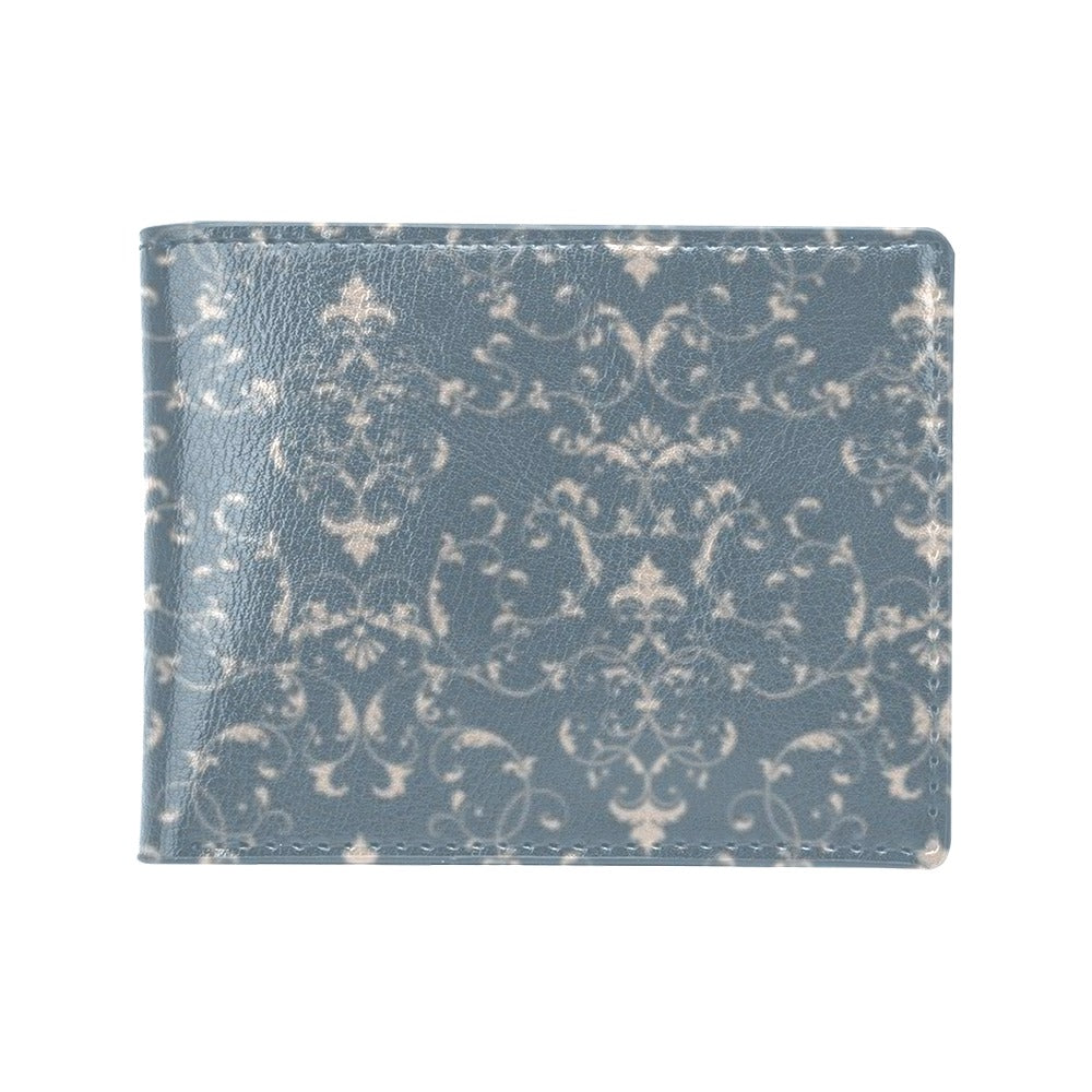 Damask Elegant Teal Print Pattern Men's ID Card Wallet