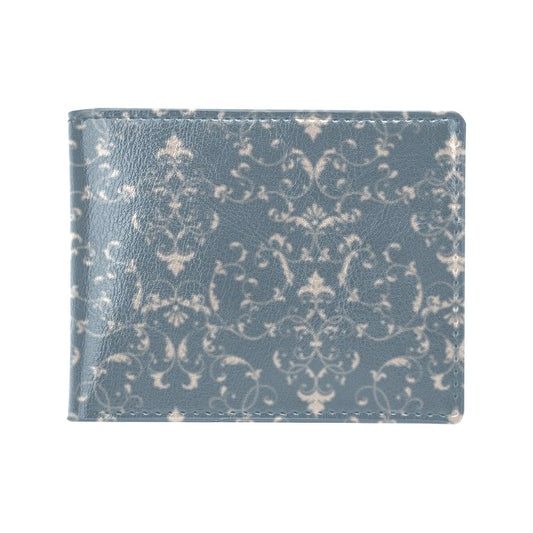Damask Elegant Teal Print Pattern Men's ID Card Wallet